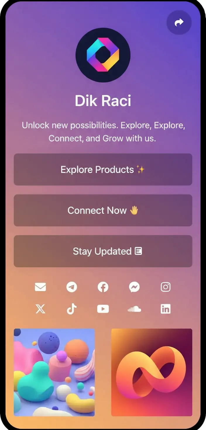 Screenshot of biolink page examples